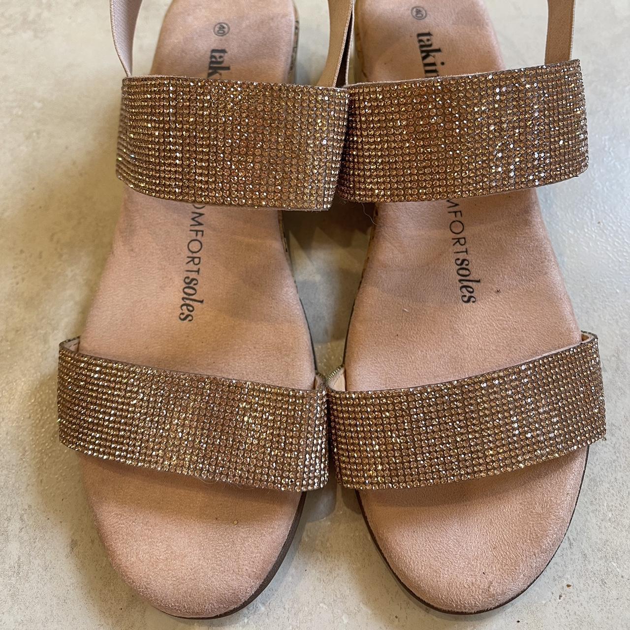 Women's Gold Sandals Depop