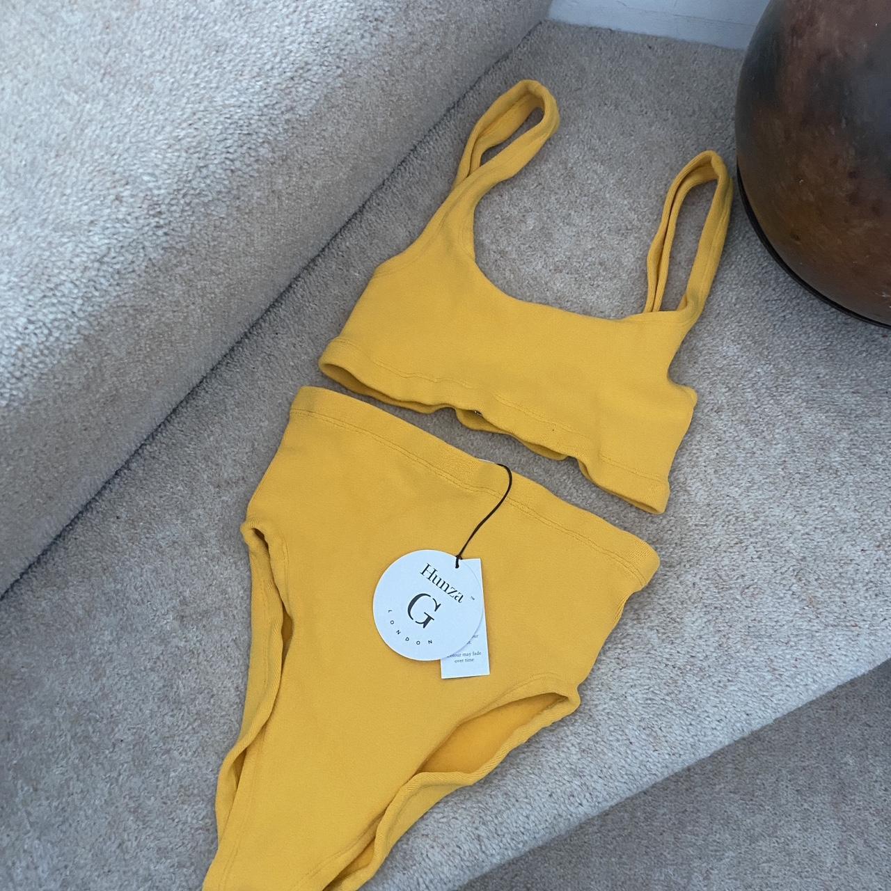 Hunza G Patricia Preen Bikini Square neck top with... - Depop