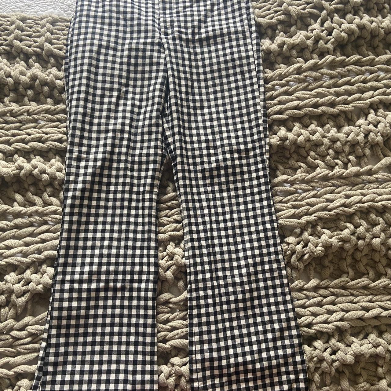 Zara gingham pants 28” inseam - Depop