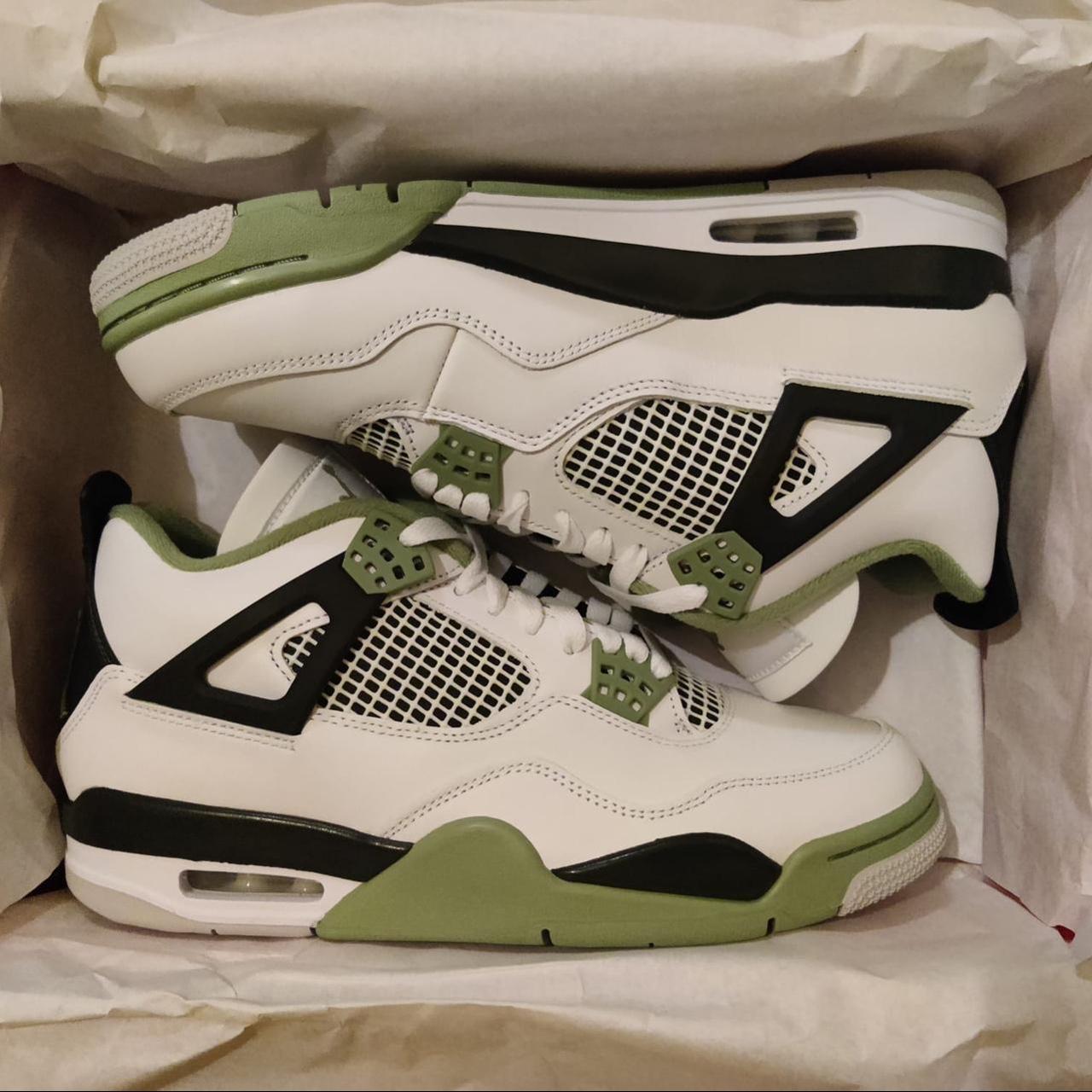 green & white jordans