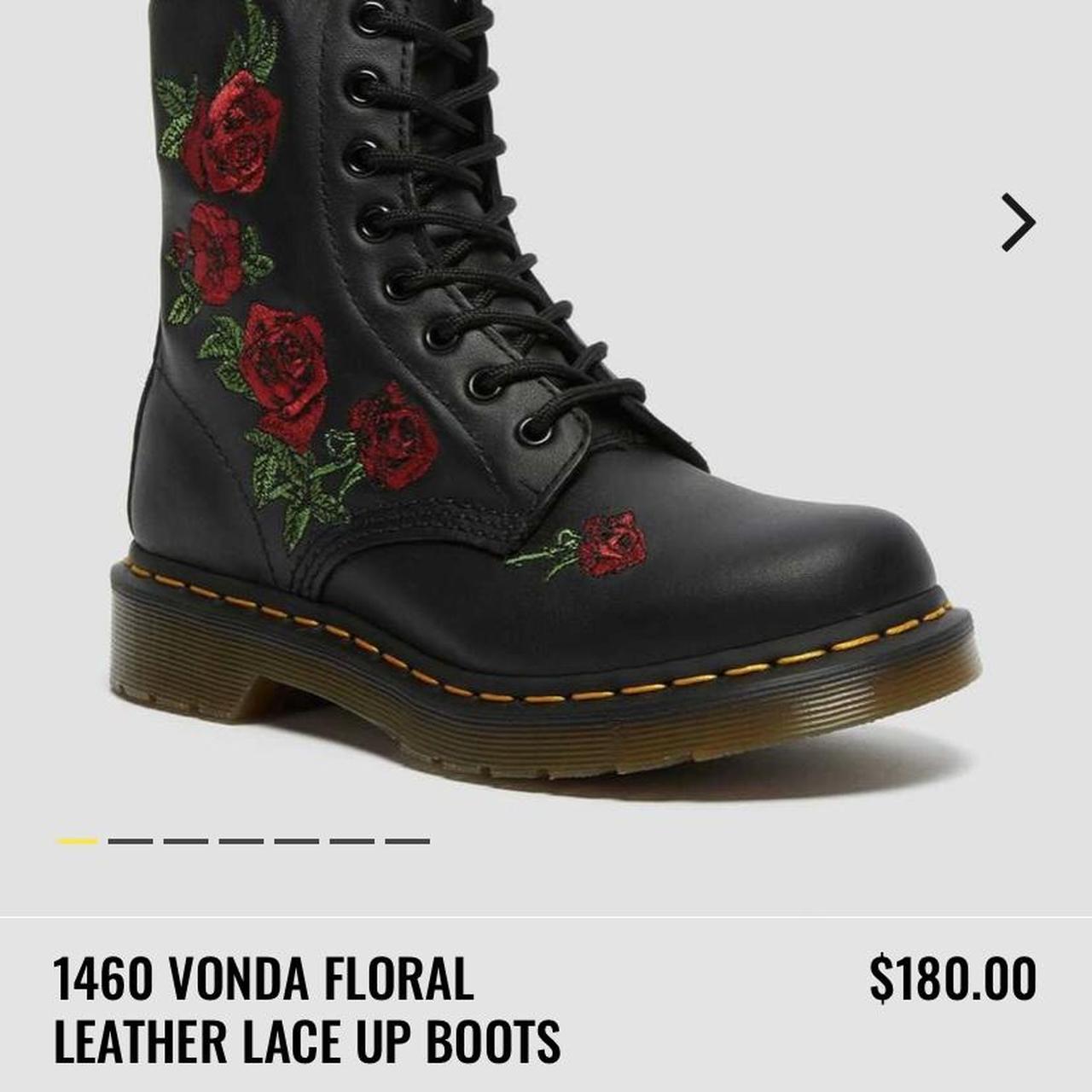 Black doc martens cheap with red roses