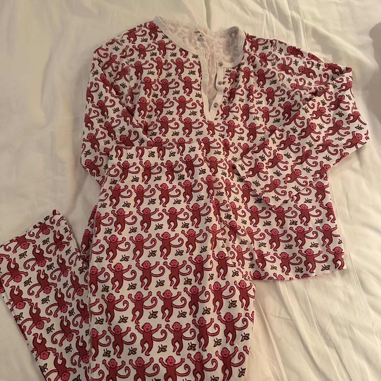 Long pink roller rabbit monkey pajamas. Size XS no... - Depop