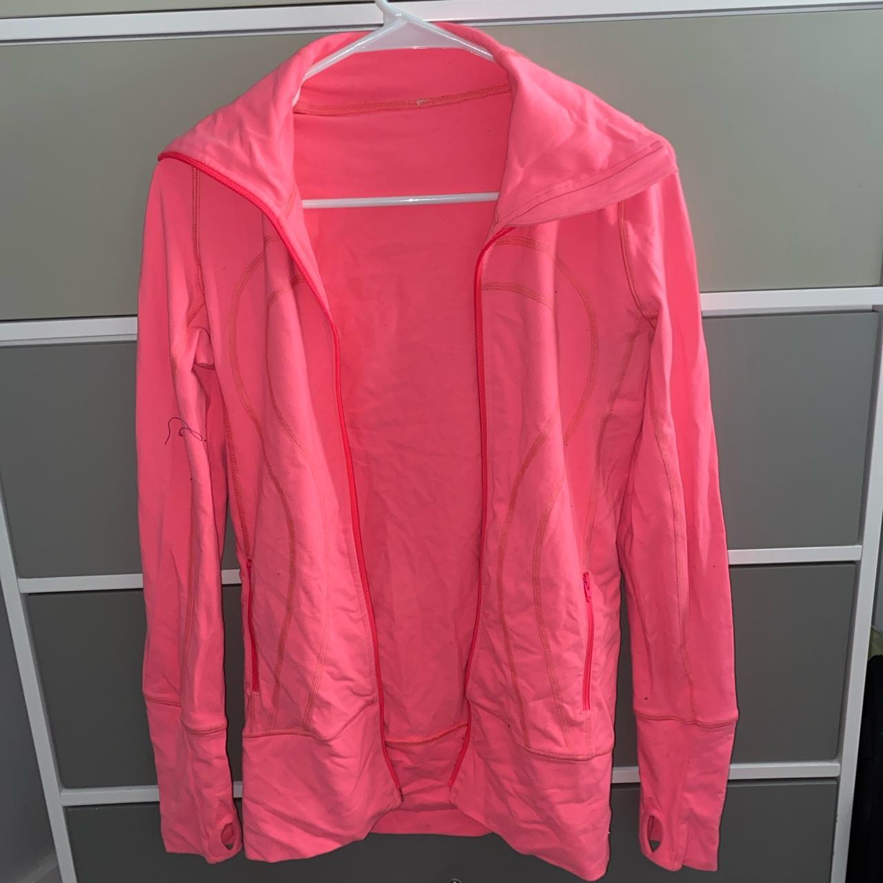 lululemon jacket MISSING ZIPPER hot pink color size 4 Depop