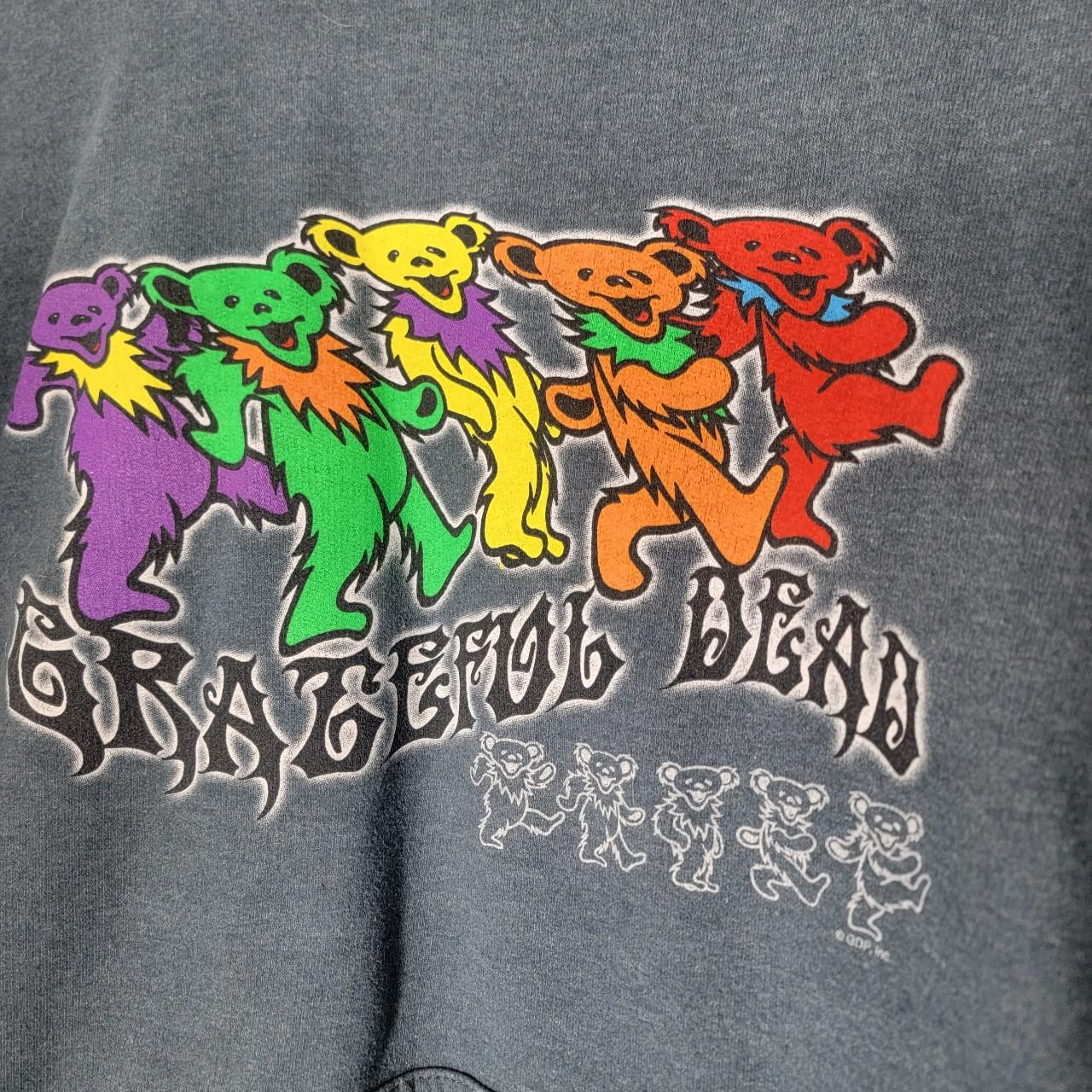 Grateful Dead Liquid Blue Dancing Bears Y2K Hoodie Sweatshirt Size Medium