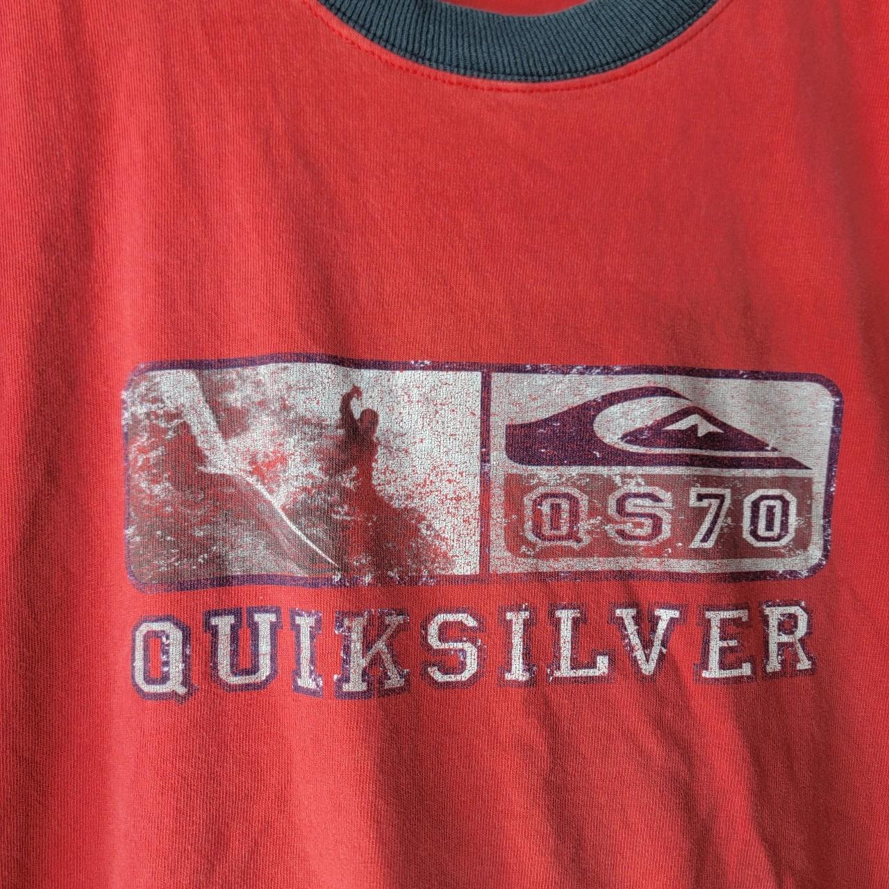 Quiksilver Men's Red and Navy T-shirt (2)
