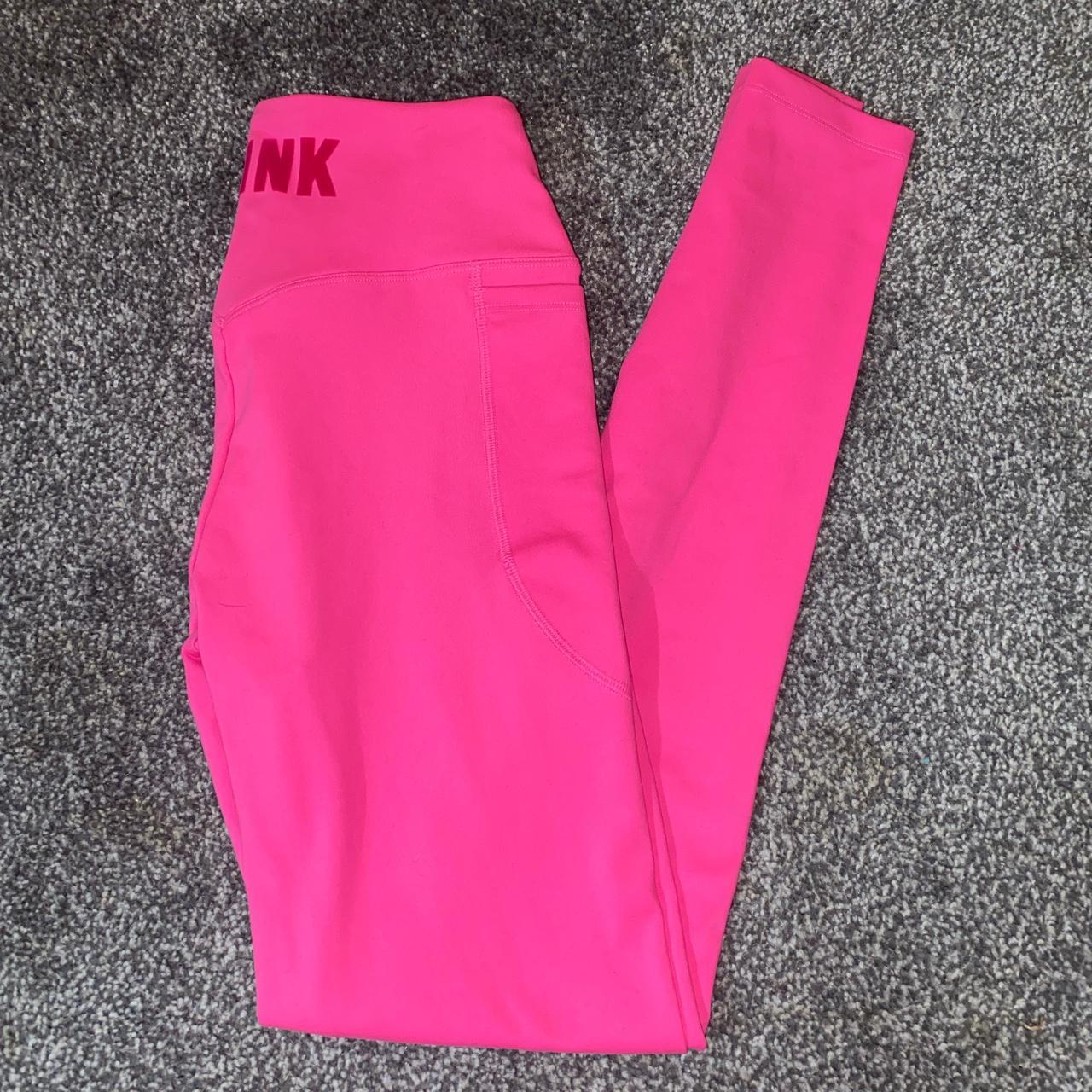 VICTORIA'S SECRET PINK Performance Cotton Foldover Yoga Pants Ultra Pink  Wash