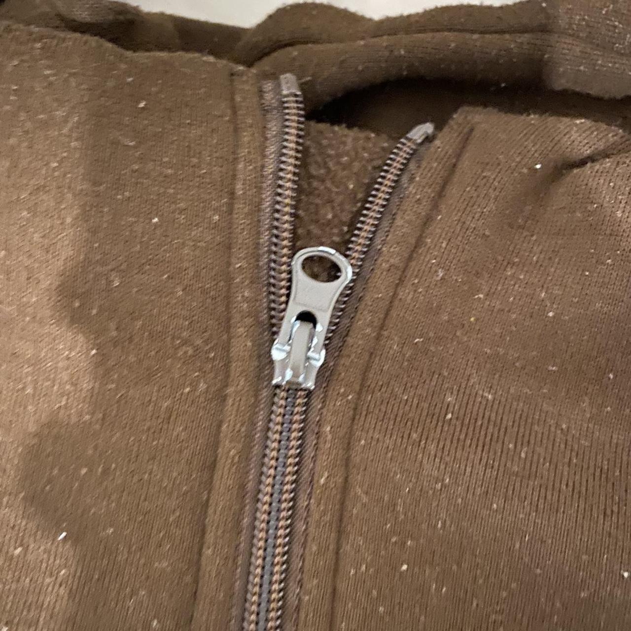 Brown Zipup Hoodie Uk size 8 Bobbling all... Depop