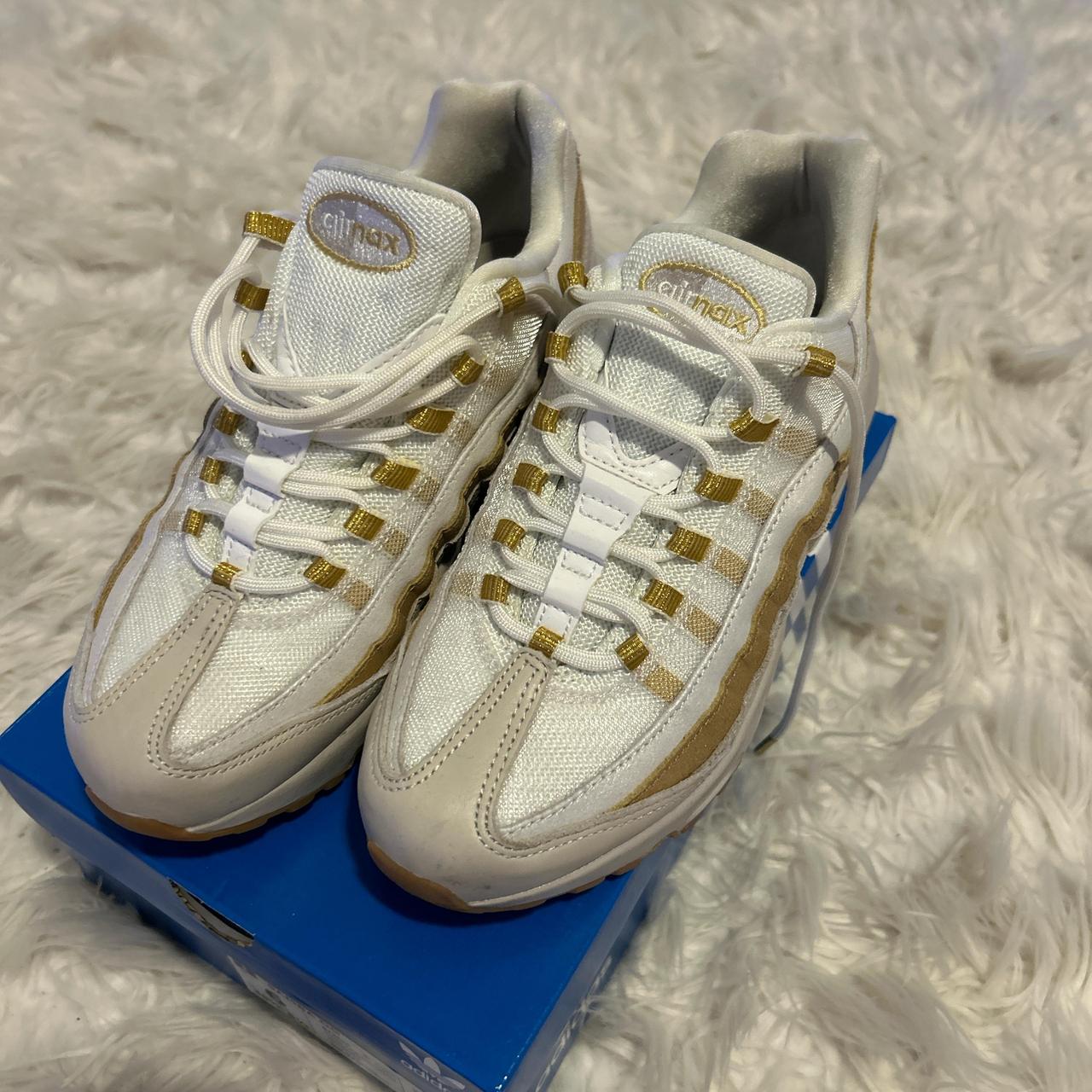 Adidas Nike Air Max 95 gold and white. Depop