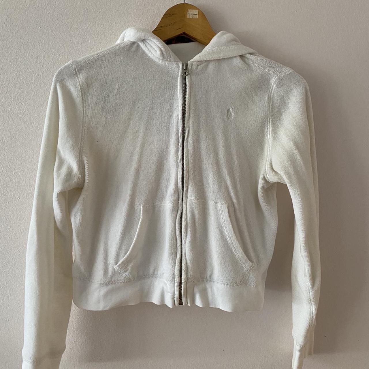 White polo zip up 🤍 Most adorable white terry cloth... Depop