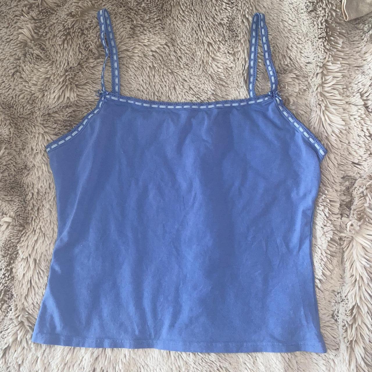 Blue cami💙 Cute blue cami tank top with pastel - Depop