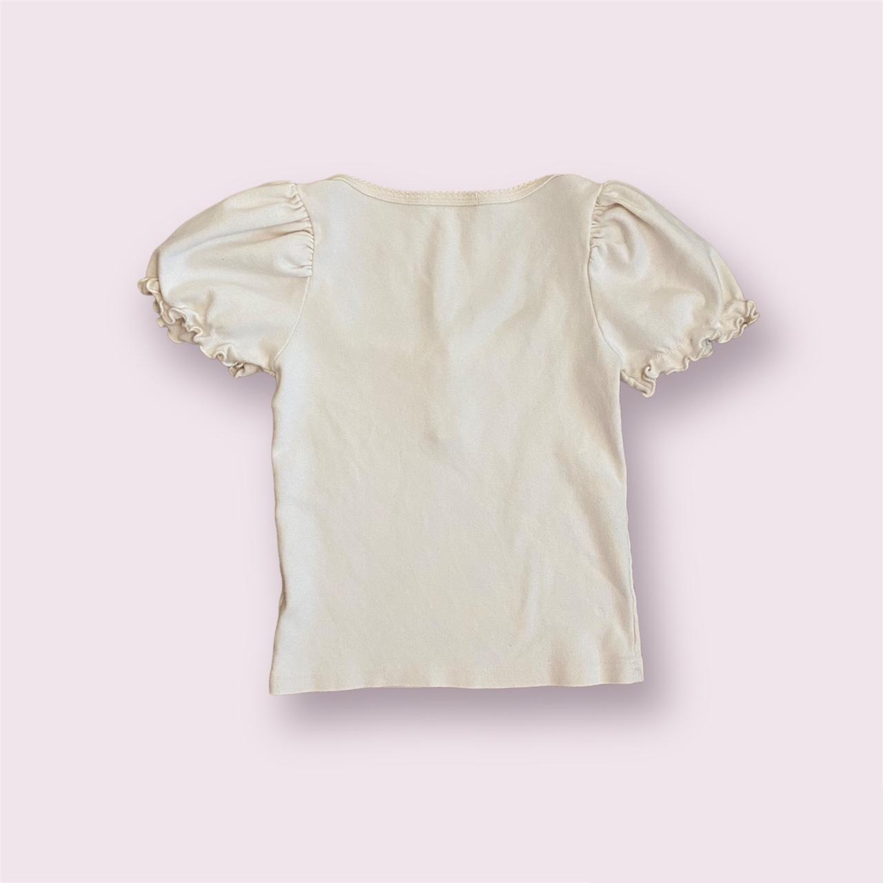 Brandy Melville Puff Sleeve Square Neck Top Depop