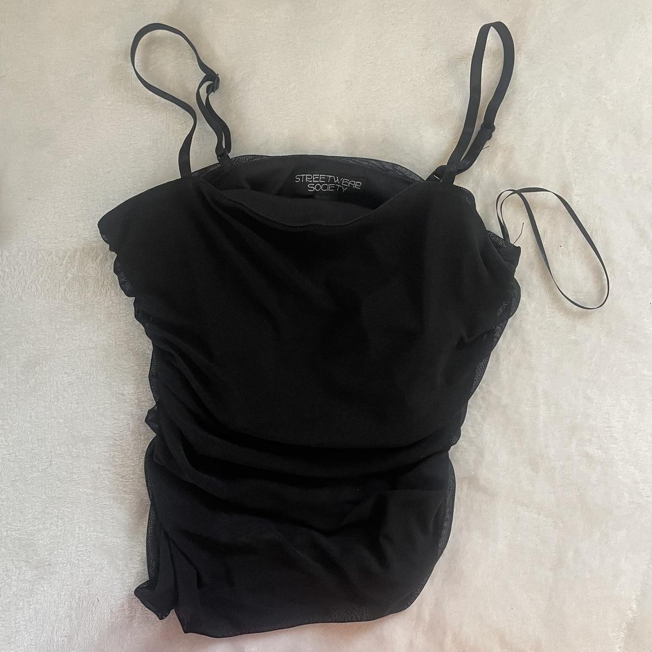 ~ Black scrunch tank top perfect for going out ~... - Depop