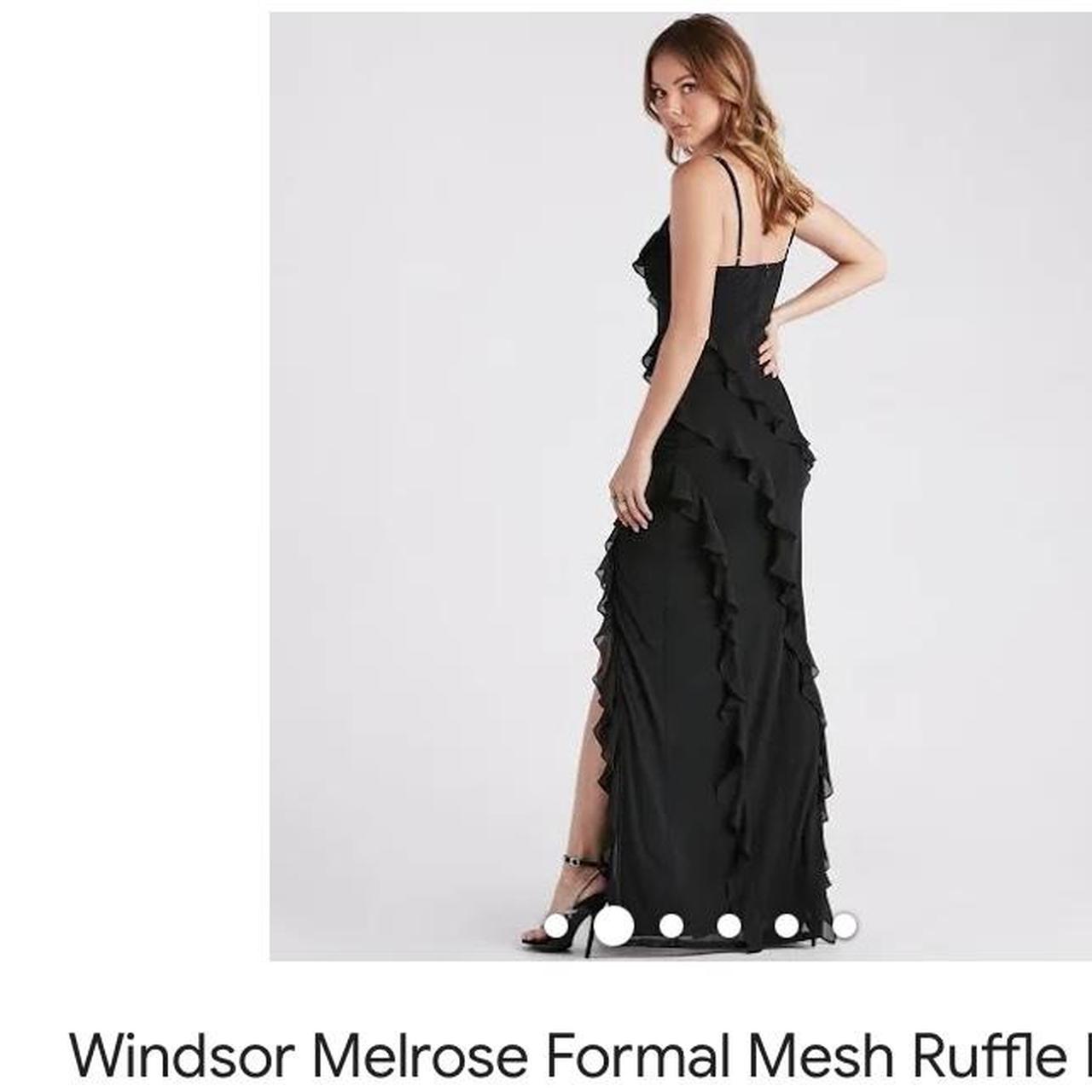 Windsor Melrose Formal Mesh Ruffle Mermaid Dress