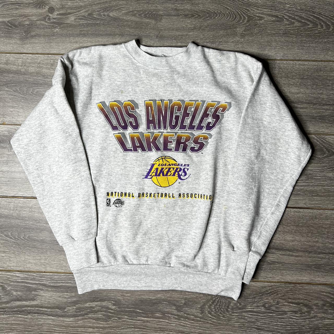 Vintage Nba La Lakers Gray Crewneck Size Small - Depop