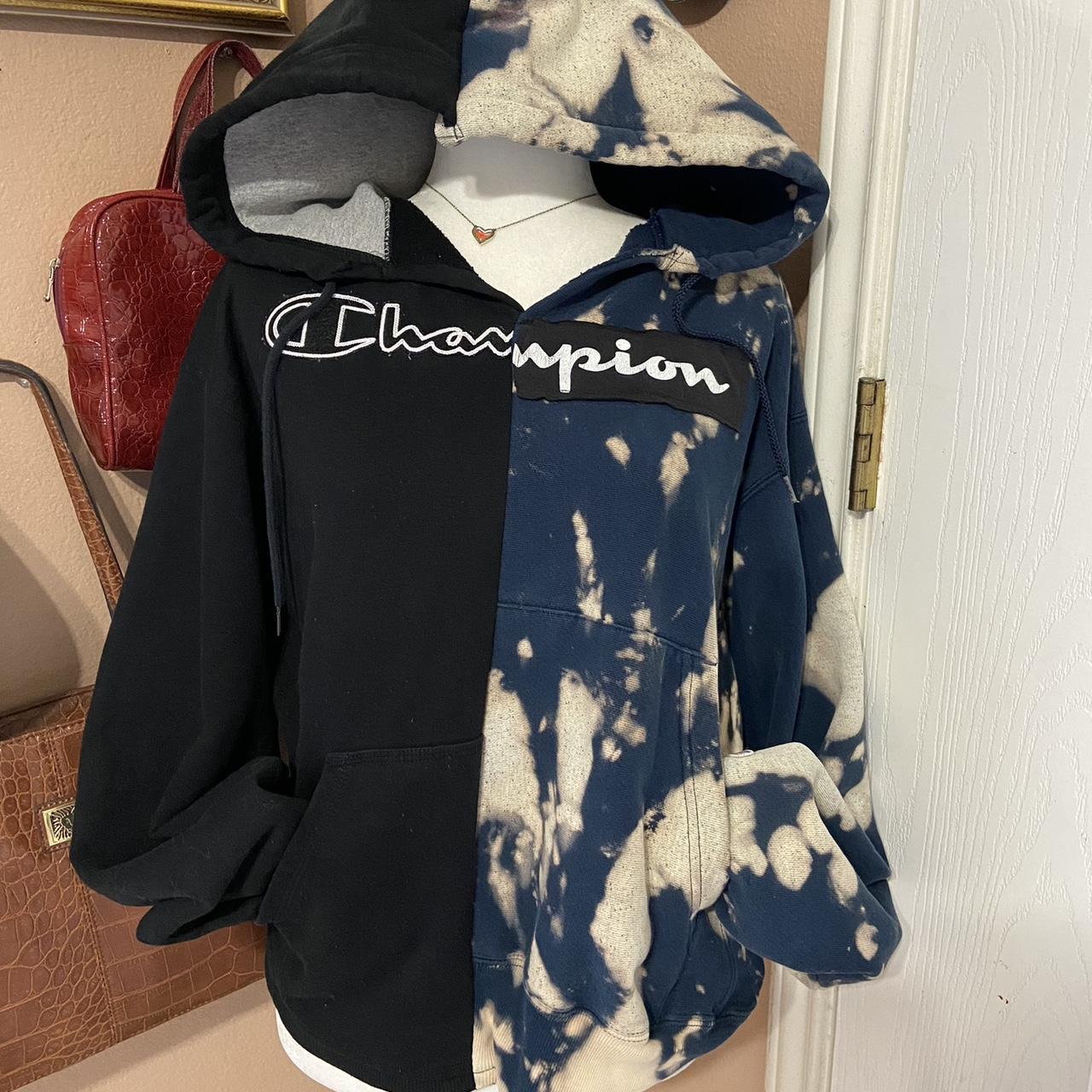 Reworked Half n Half Champion Hoodie honestly one Depop