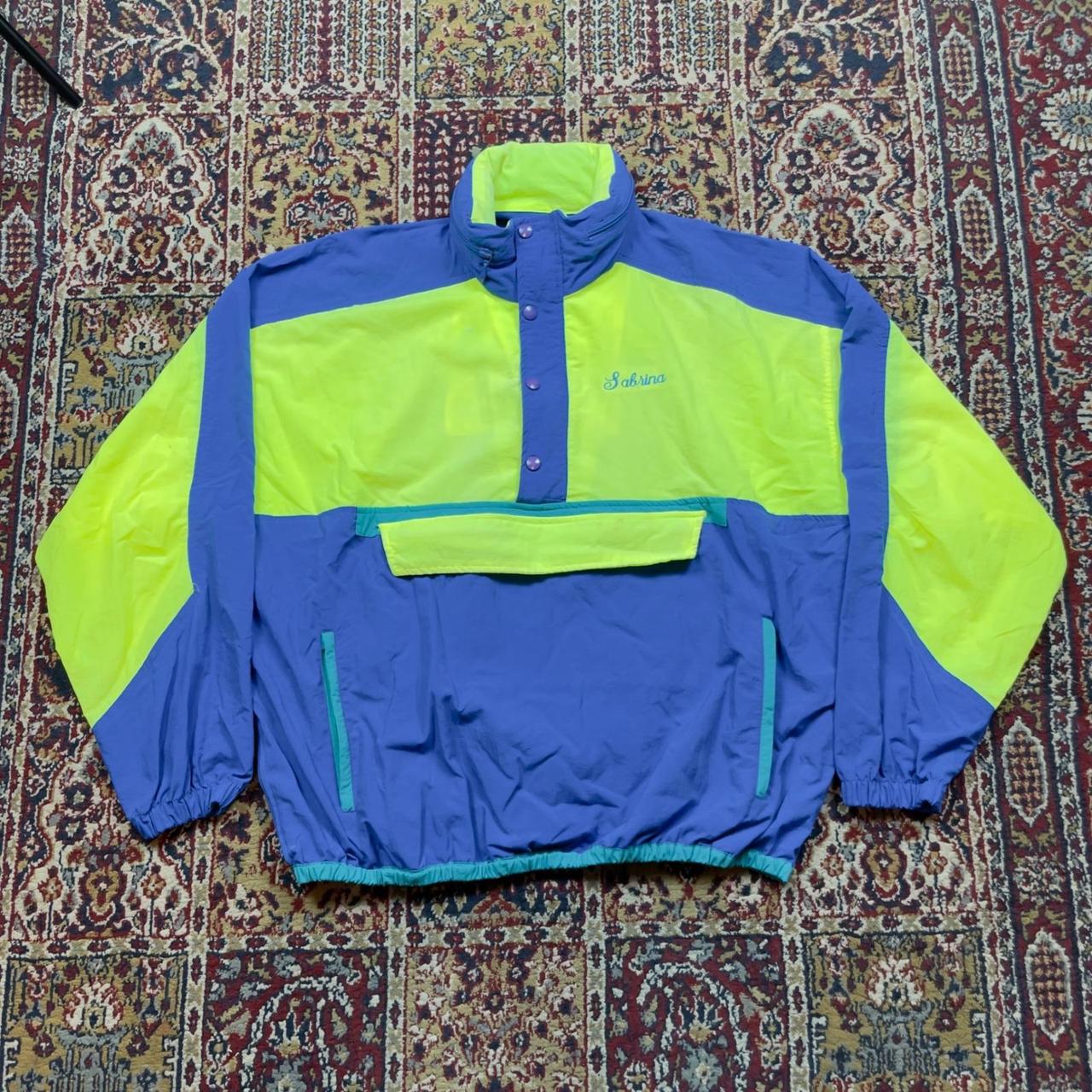 Vintage Women's Windbreaker Jacket - Yellow/Purpl… - image 1