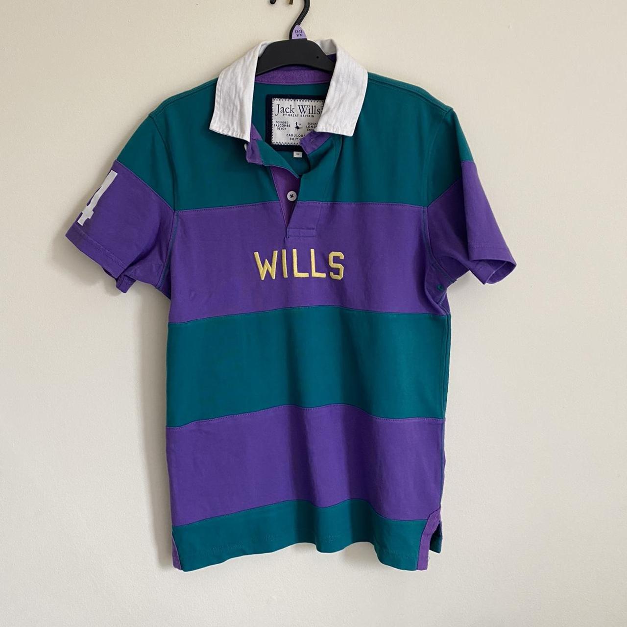 Jack Wills Men's Pink and Green Poloshirts Depop