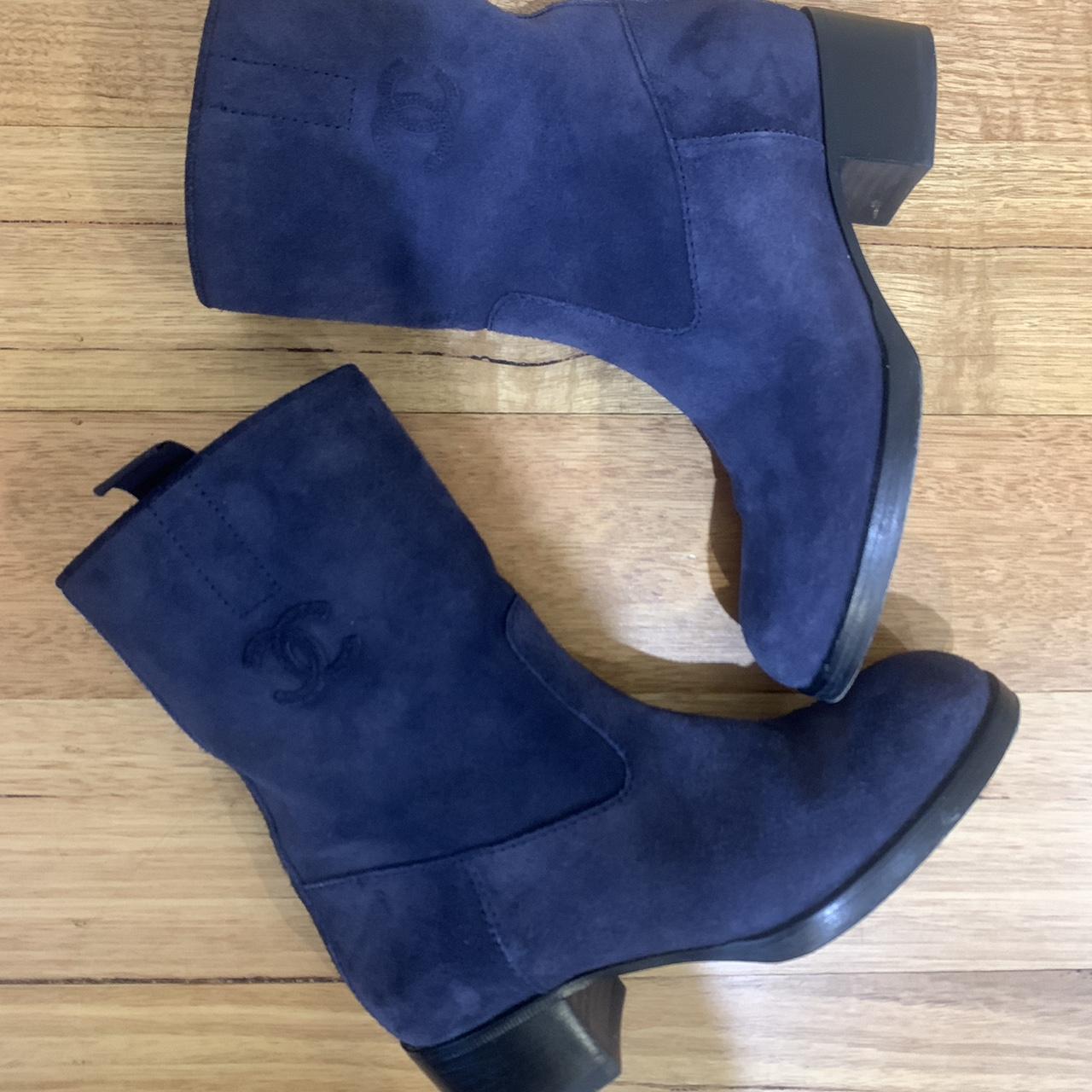 CHANEL, Shoes, Chanel Navy Blue Bootie