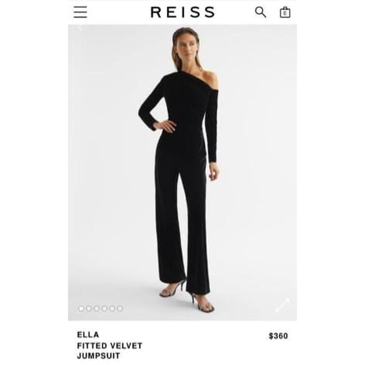 Reiss Burgundy Velvet Jumpsuit size 6 petite Depop