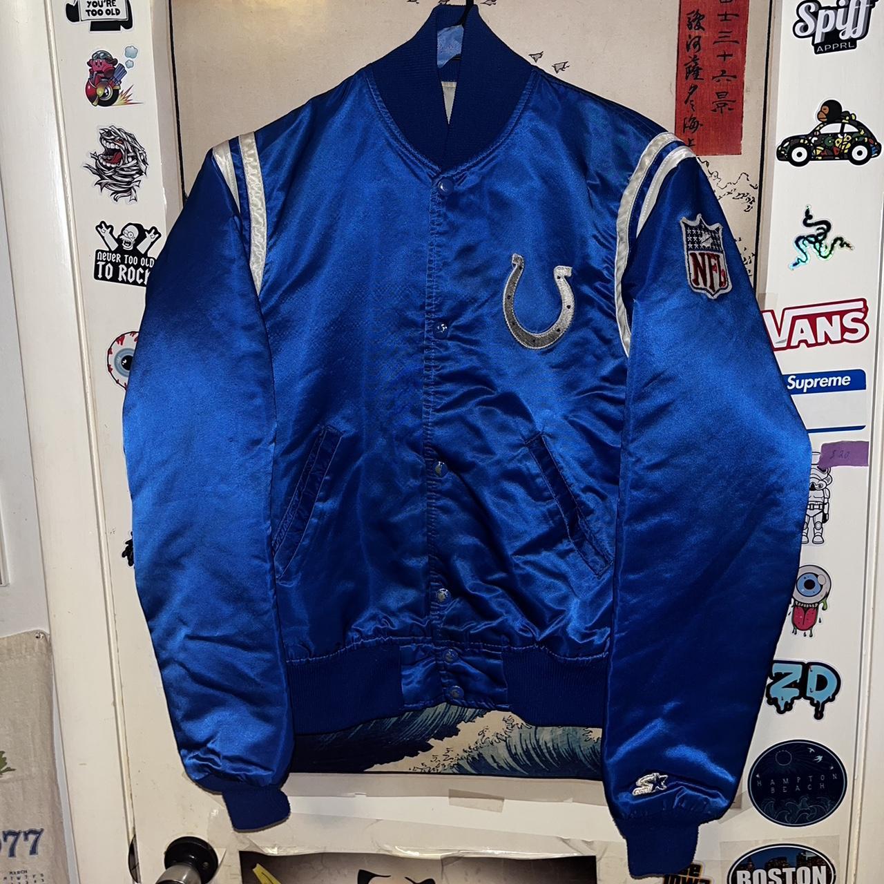 Blue and White Indianapolis Colts Letterman Jacket