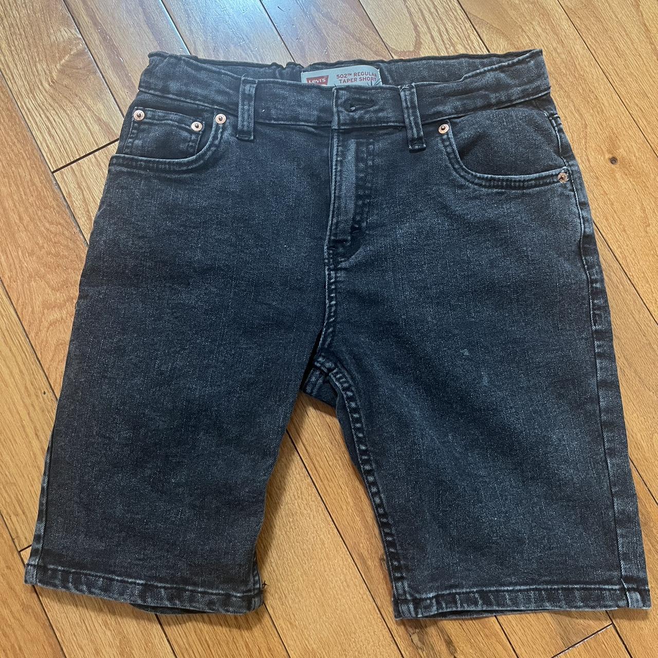 Kid’s Size 18 black Levi’s denim shorts - Depop