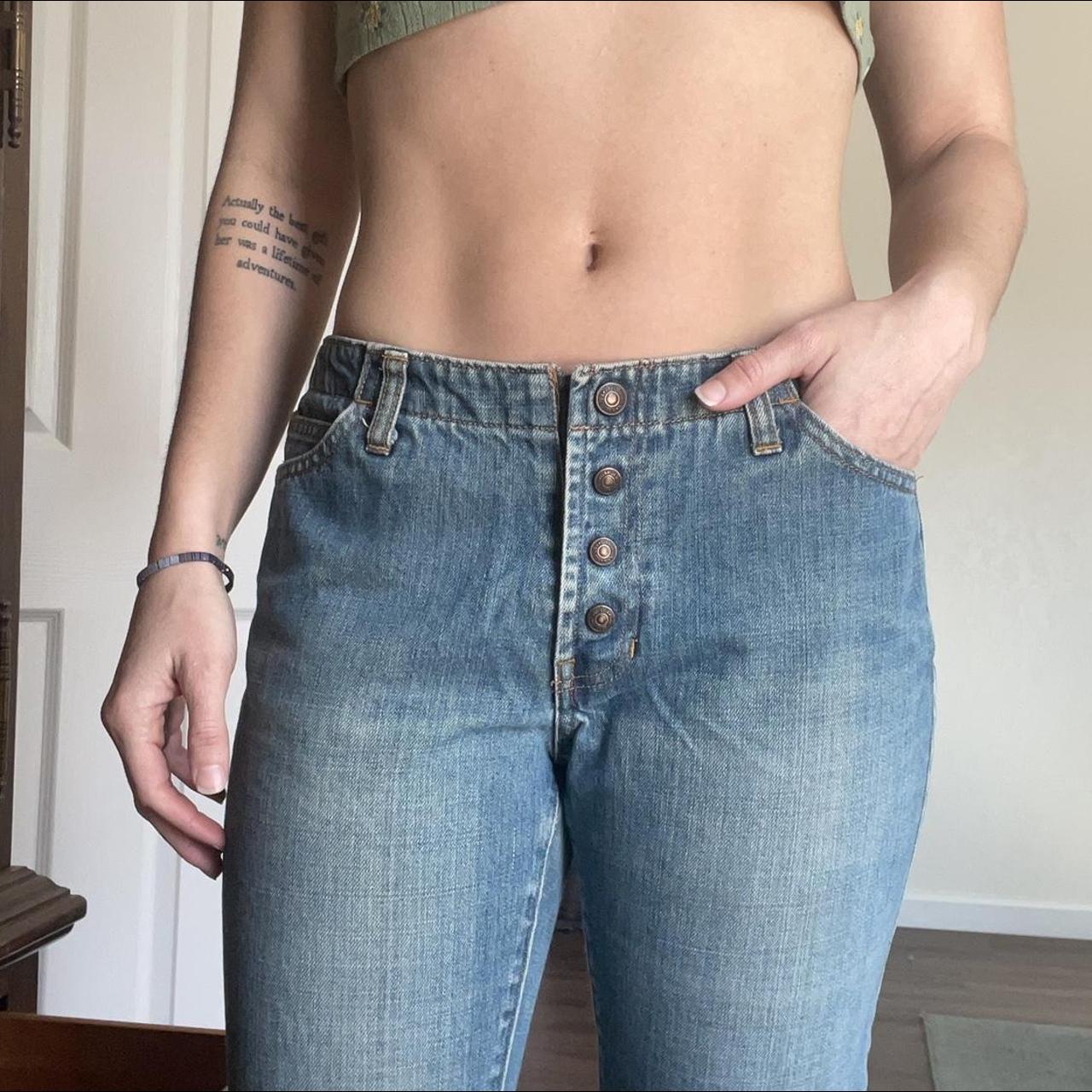 Gap Long & Lean snap-shut jeans. Womens size 4/5... - Depop