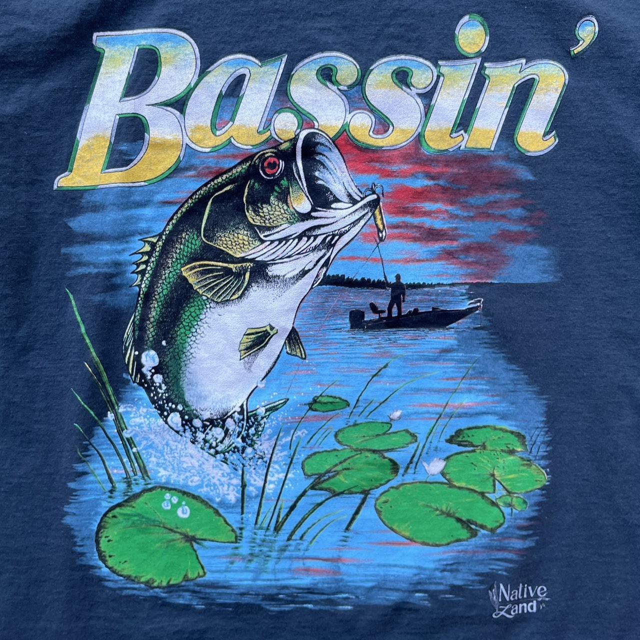 Vintage 90's Black Bass fishing shirt Beautiful - Depop