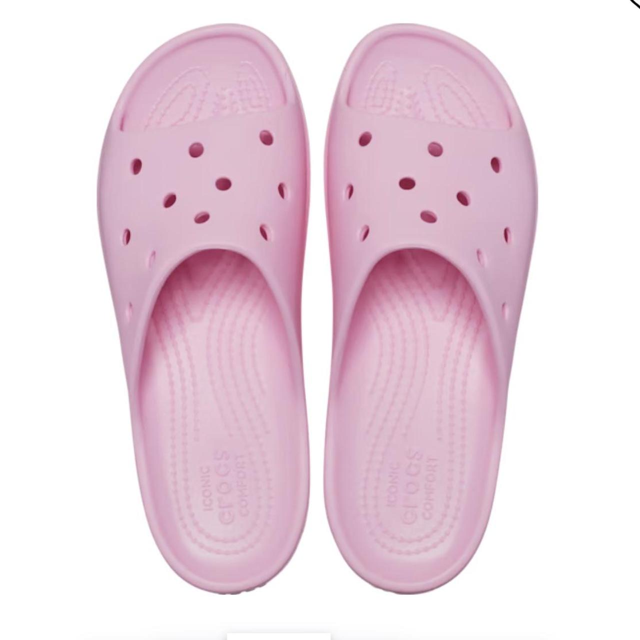 Crocs Women's Pink Sandals Depop