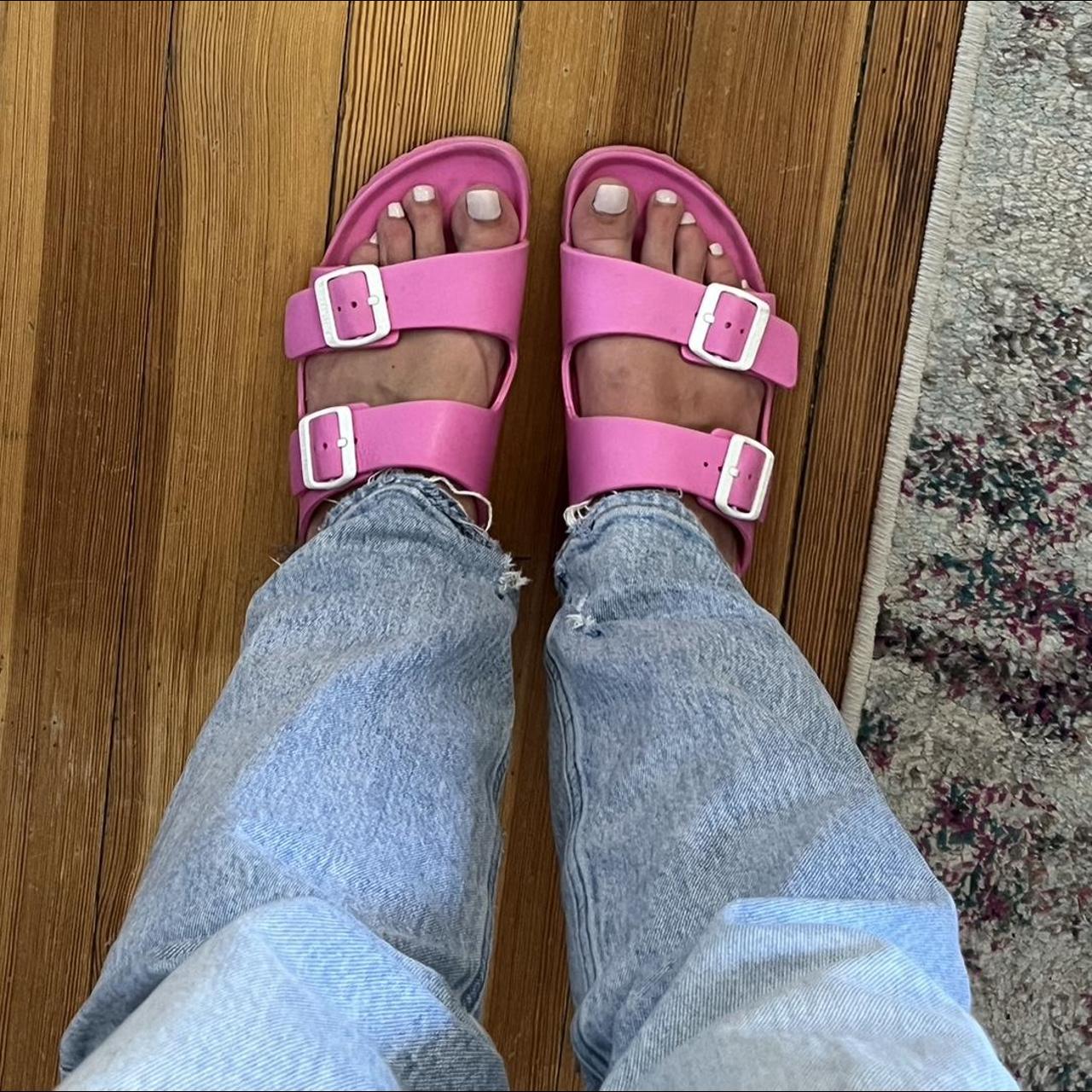 Birkenstock Women's Pink Sandals | Depop