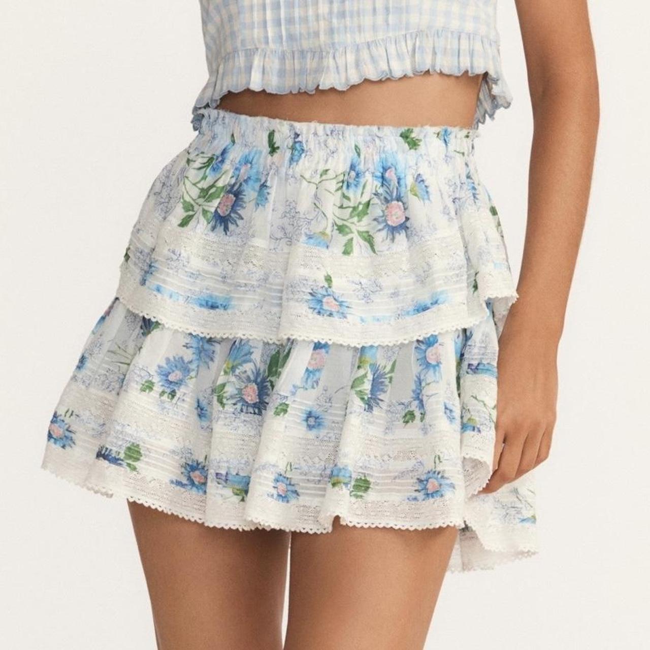 LoveShackFancy blueberry cloud mini skirt Depop