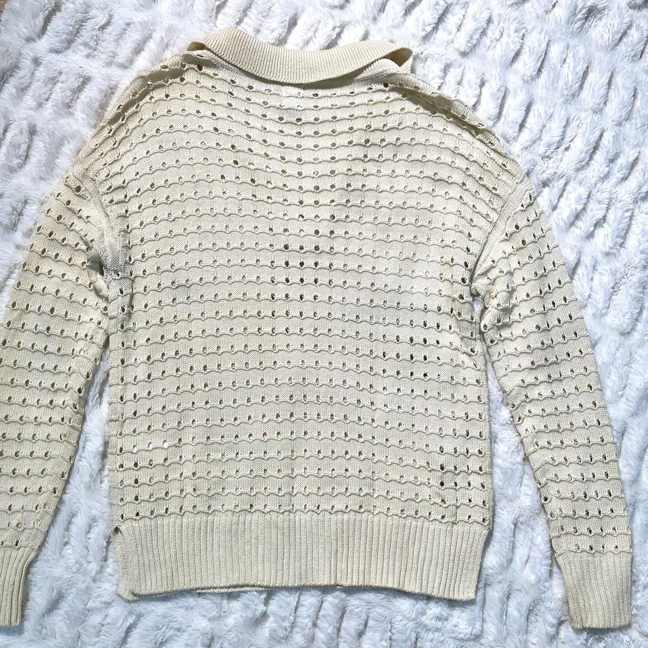 本当に信頼出来る商品 - knit weave open cream - sweater Joie long Depop | sleeves ニット+セーター
