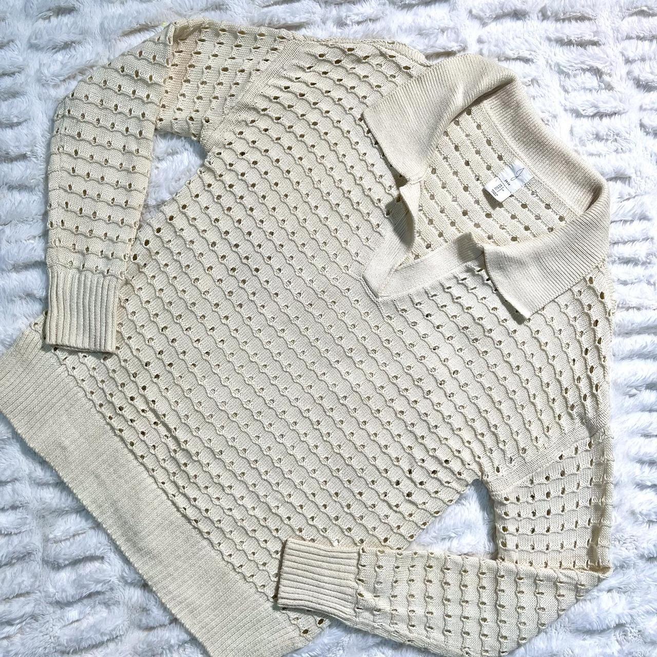 男女兼用 - knit weave open cream - sweater Joie long Depop | sleeves ニット+セーター