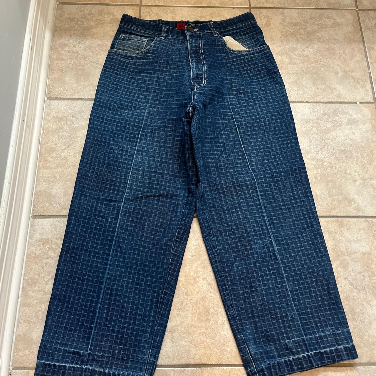 INSANELY BAGGY CARPENTER BARCODE JEANS SIZE:... - Depop