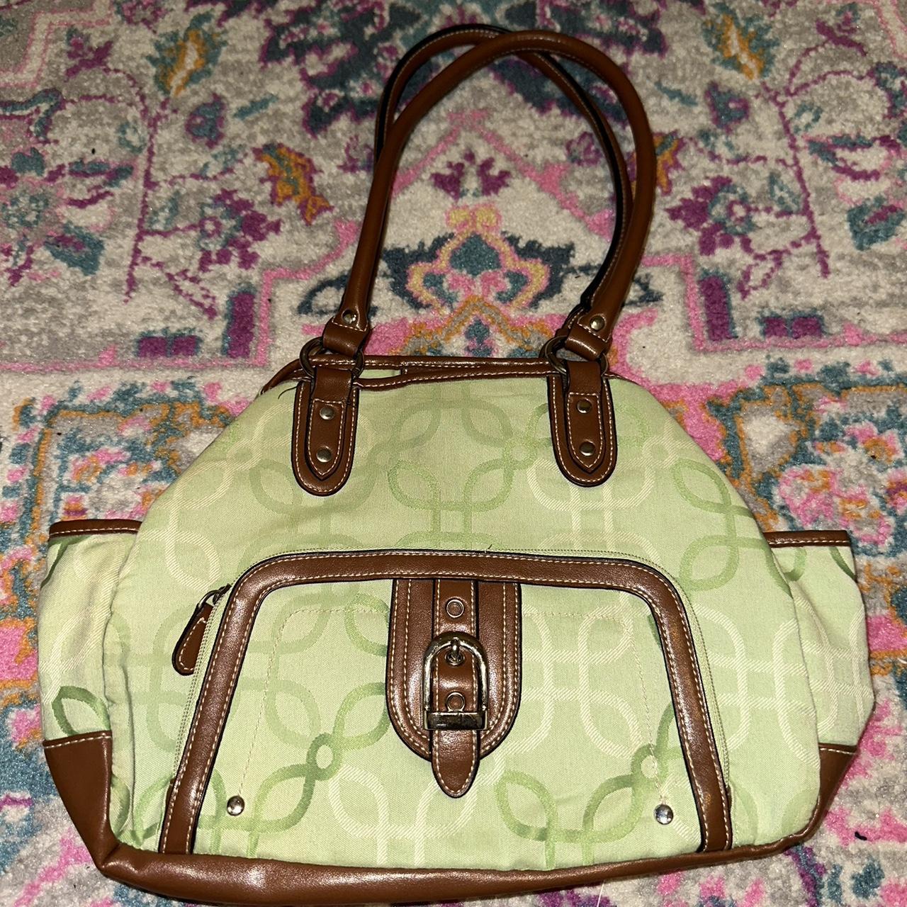 2000s green canvas handbag 👜 •great hardware... - Depop