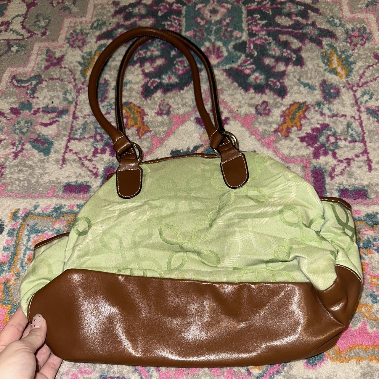 2000s green canvas handbag 👜 •great hardware... - Depop