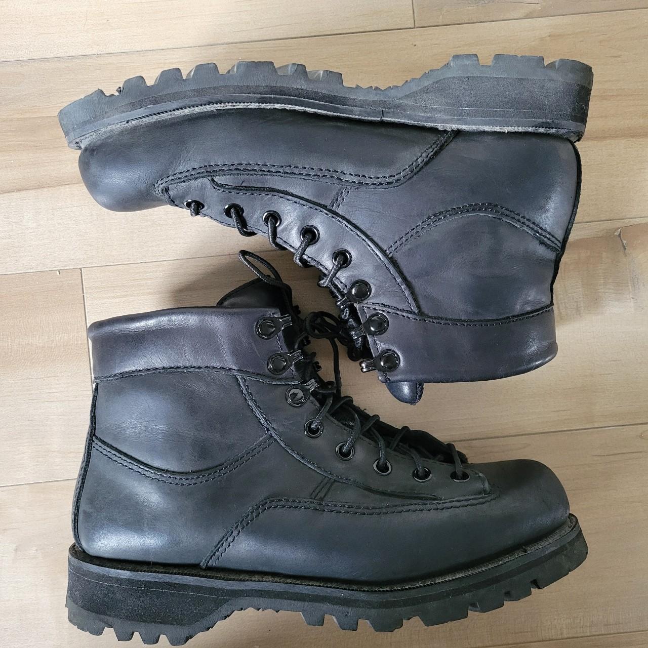 Prospector Black Leather Steel Toe Boots lace up. Depop