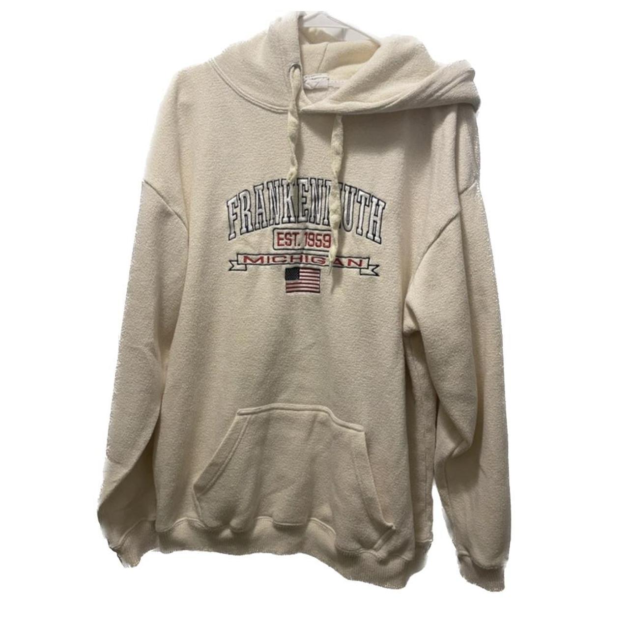 cream middle swoosh hoodie