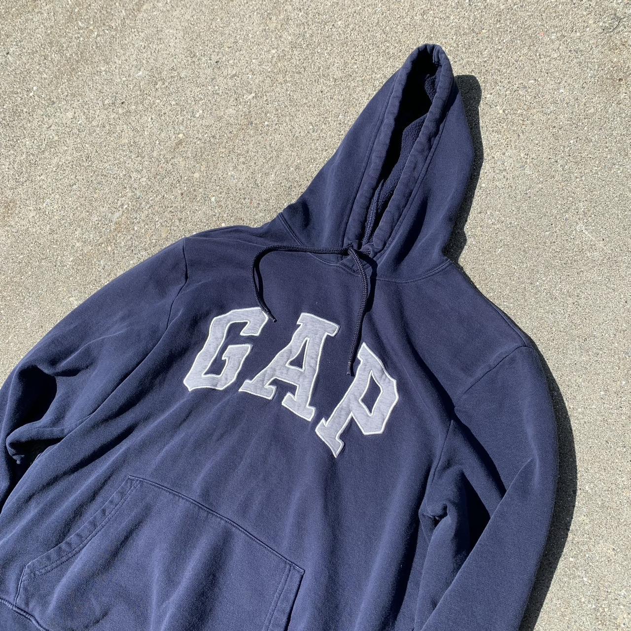 Gap Men's Blue and Grey Hoodie | Depop