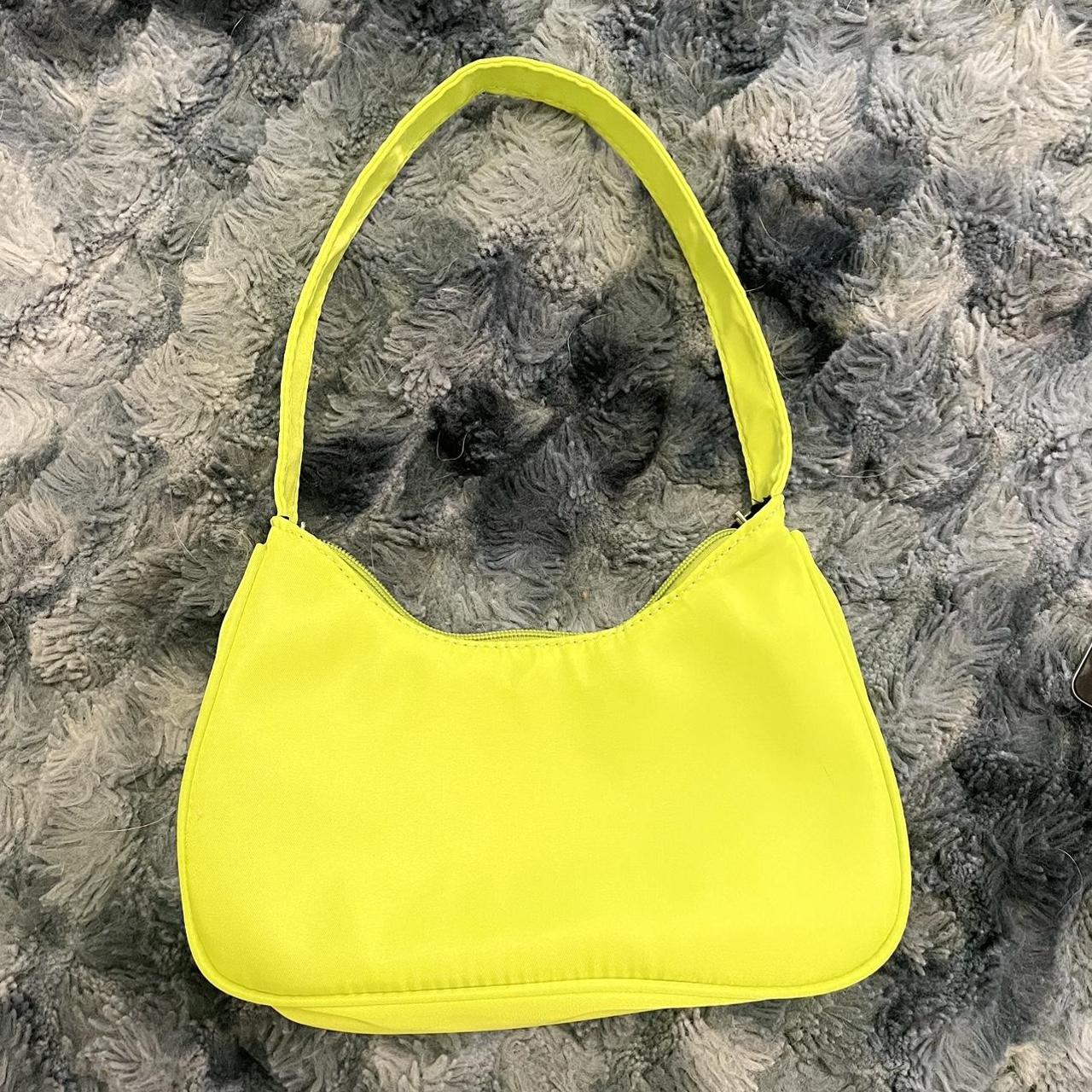 Luxury Oversized Canvas Triangle Bag With Leather Logo Print, Re Nylon  Lining, And Crystal Studded Satin Lime Green Purse Brushed Leather Mini  Pouch For Shoulder And Crossbody Wear From Zodiacs, $56.86 |