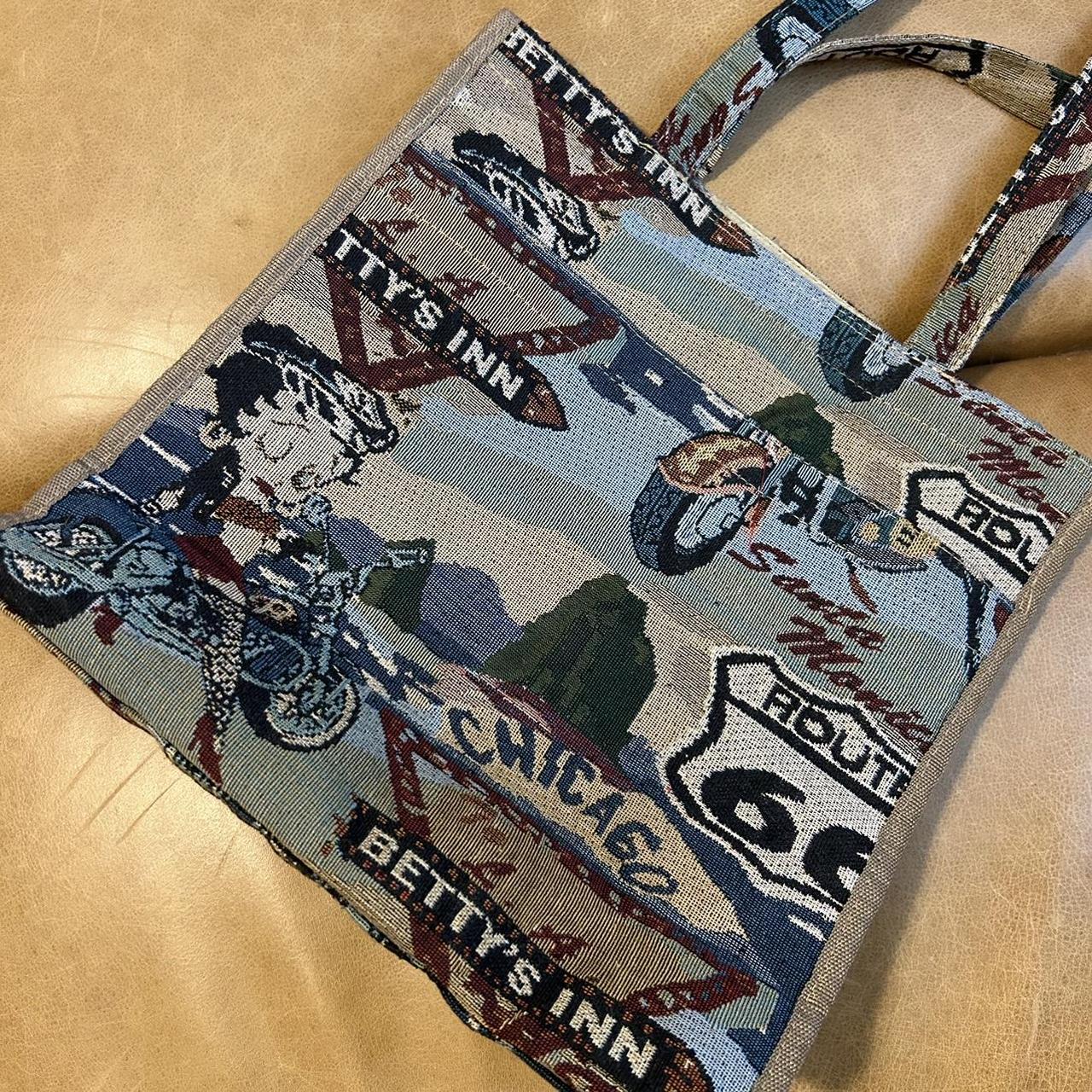 Vintage Betty Boop Route 66 Tapestry Bag Tote with... - Depop