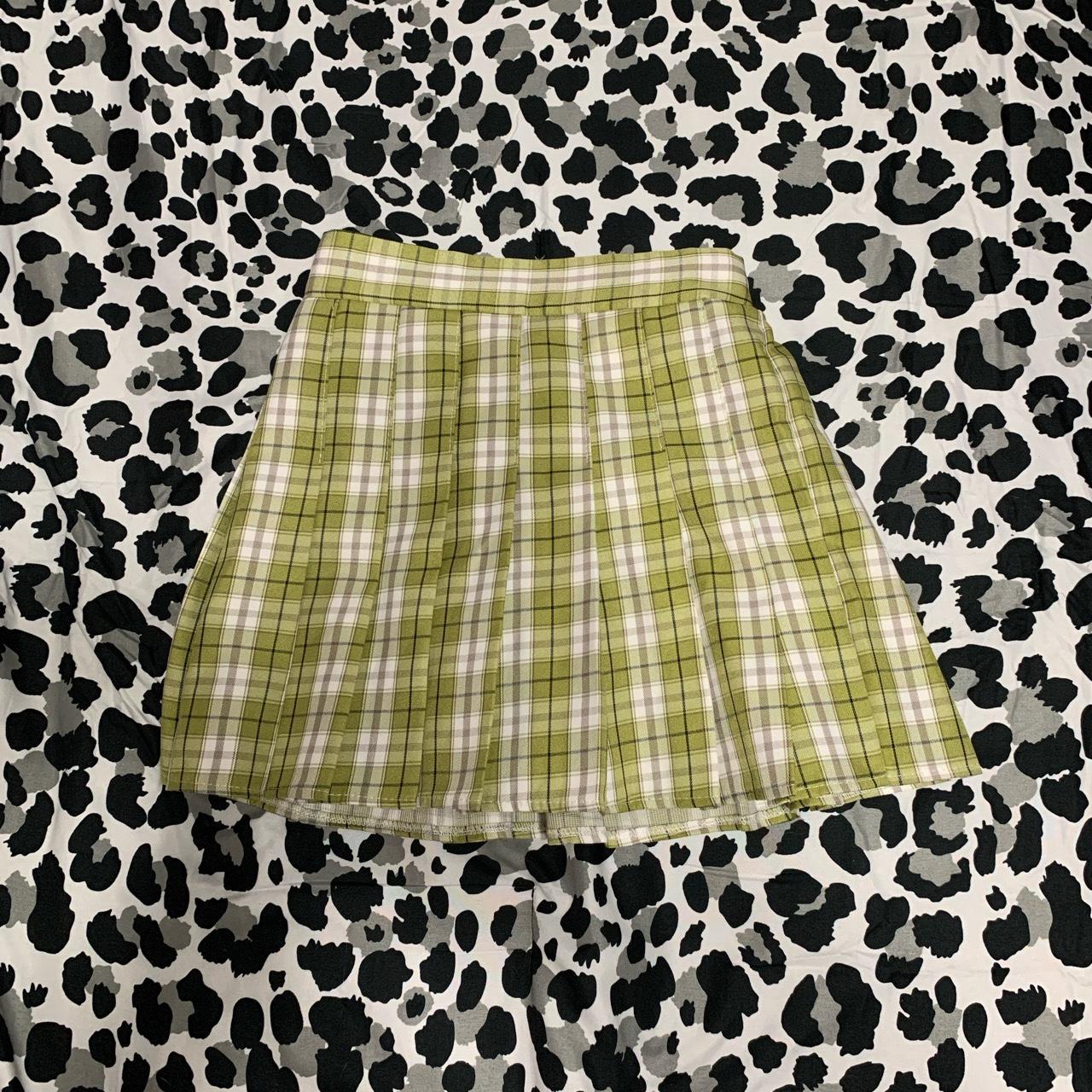 Green plaid outlet skirt princess polly