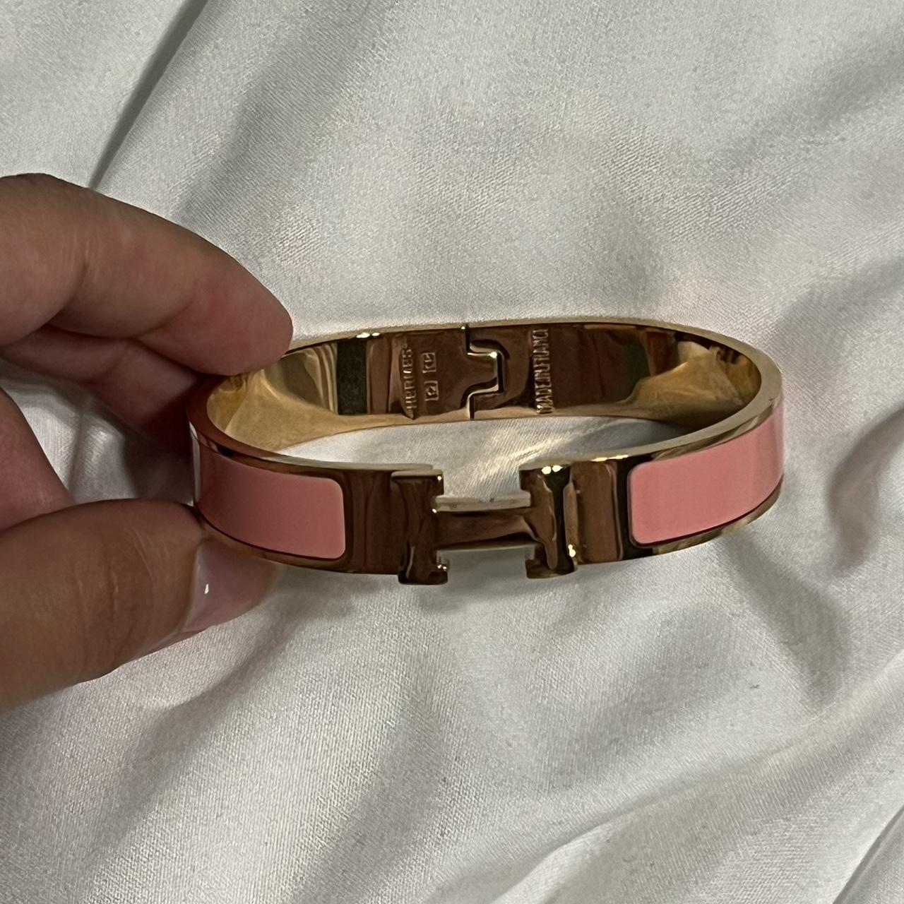 Hermes Women's Pink and Tan Jewellery Depop