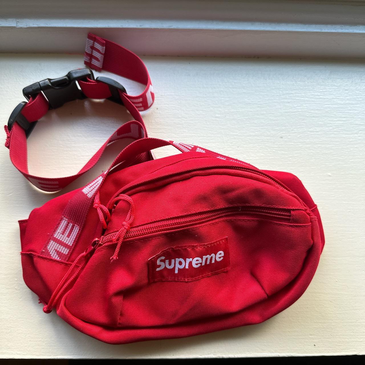 Red SUPREME fanny pack Depop