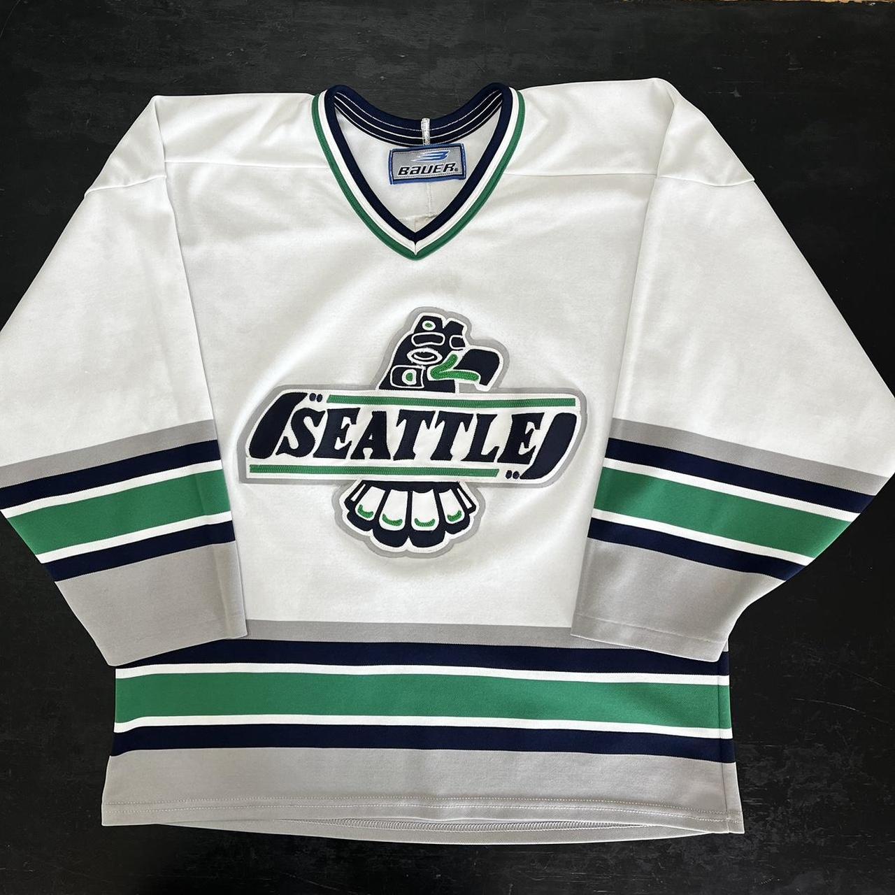 Vintage Seattle Thunderbirds hockey jersey by Bauer - Depop