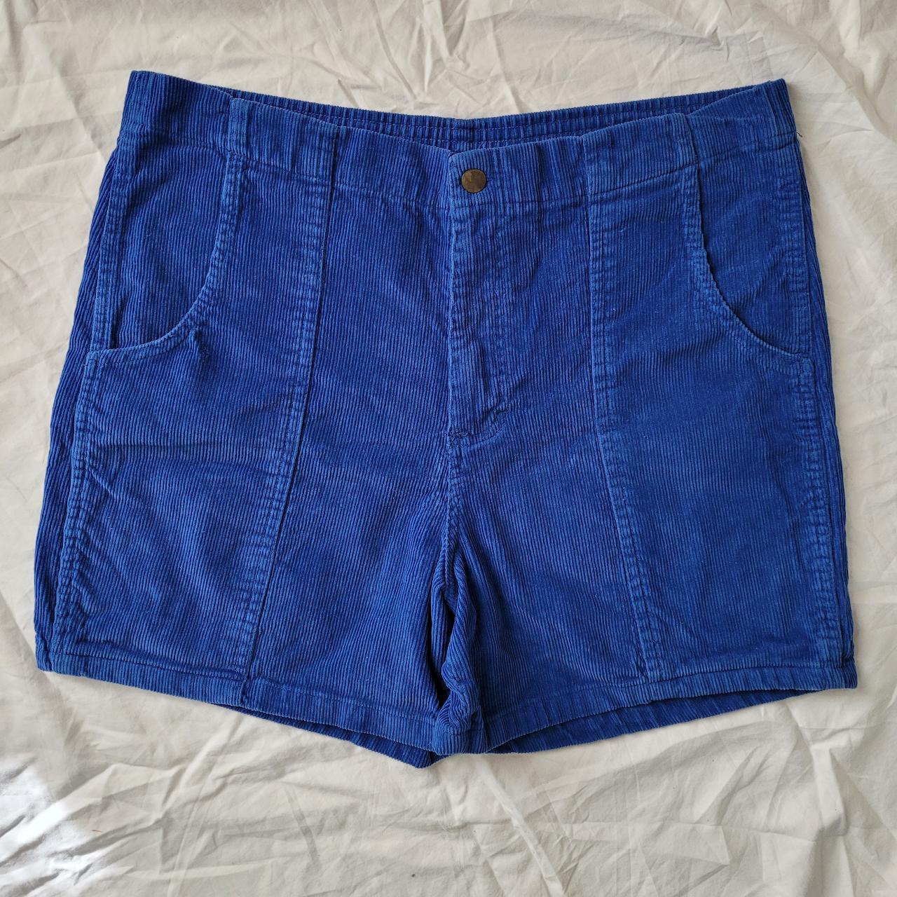 Blue Vintage Corduroy Shorts cotton men's 34 inch... Depop