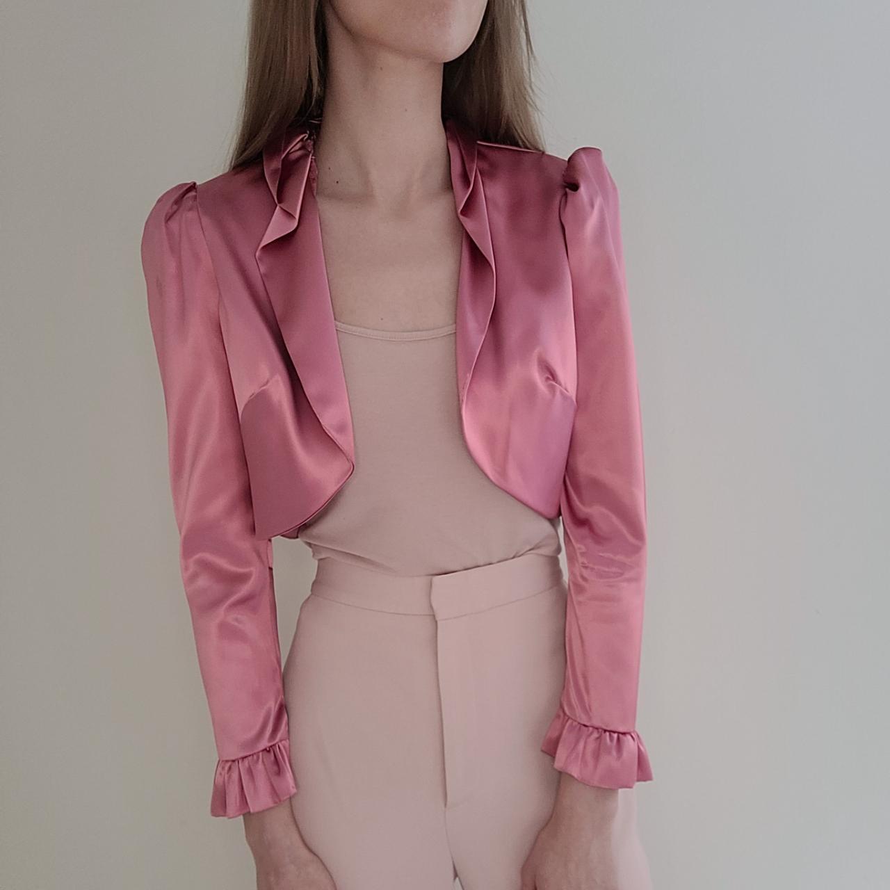 Pink satin 2024 bolero jacket