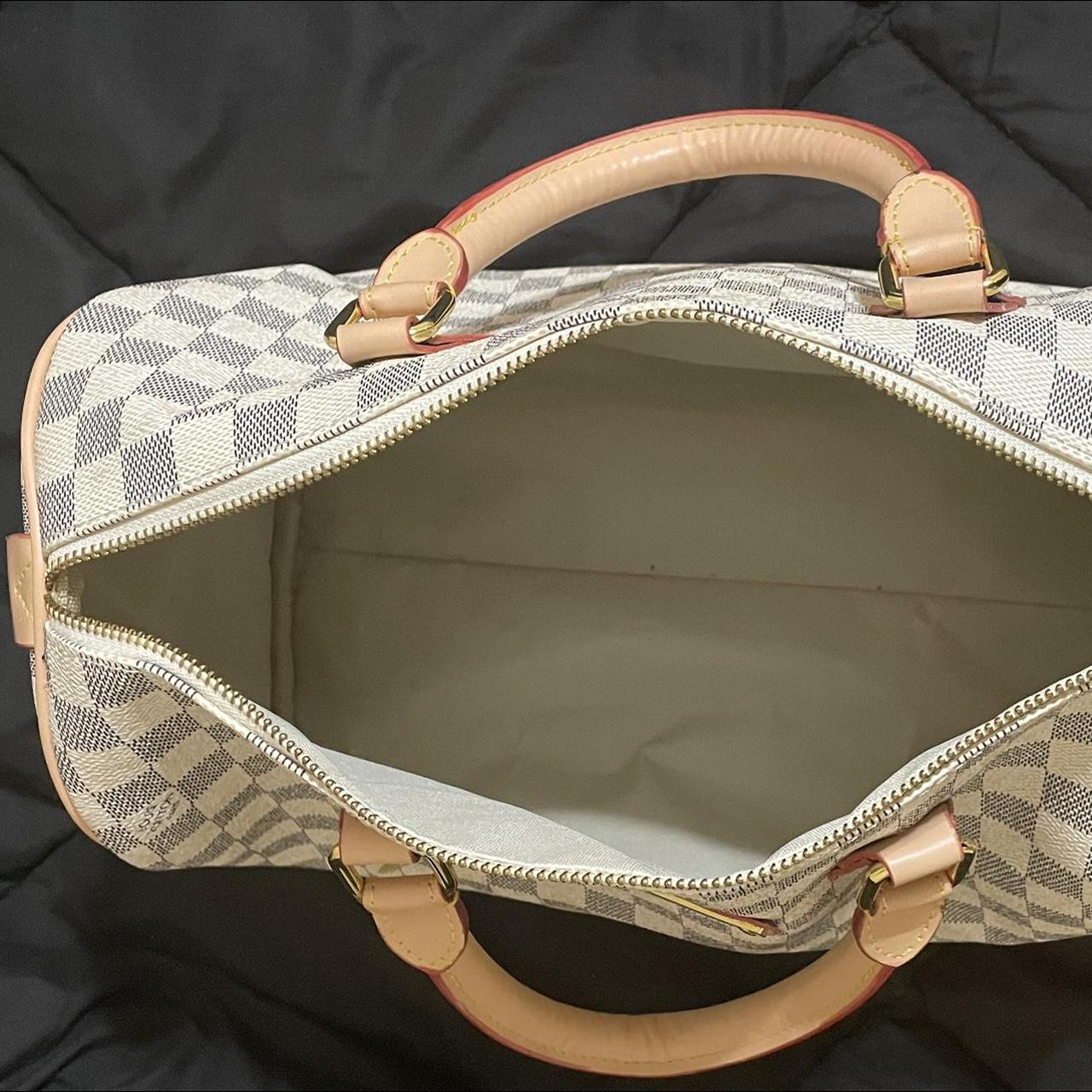 Authentic Louis Vuitton Speedy 30 Damier Azur Handbag - Depop