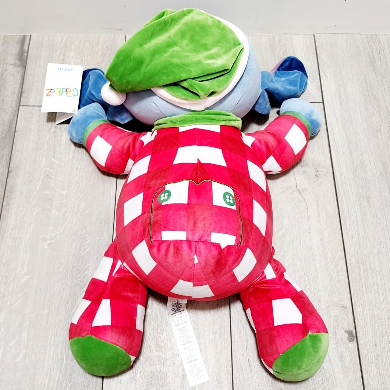 Disney Stitch Holiday Cuddleez Plush Stuffed Animal Plaid Pajamas