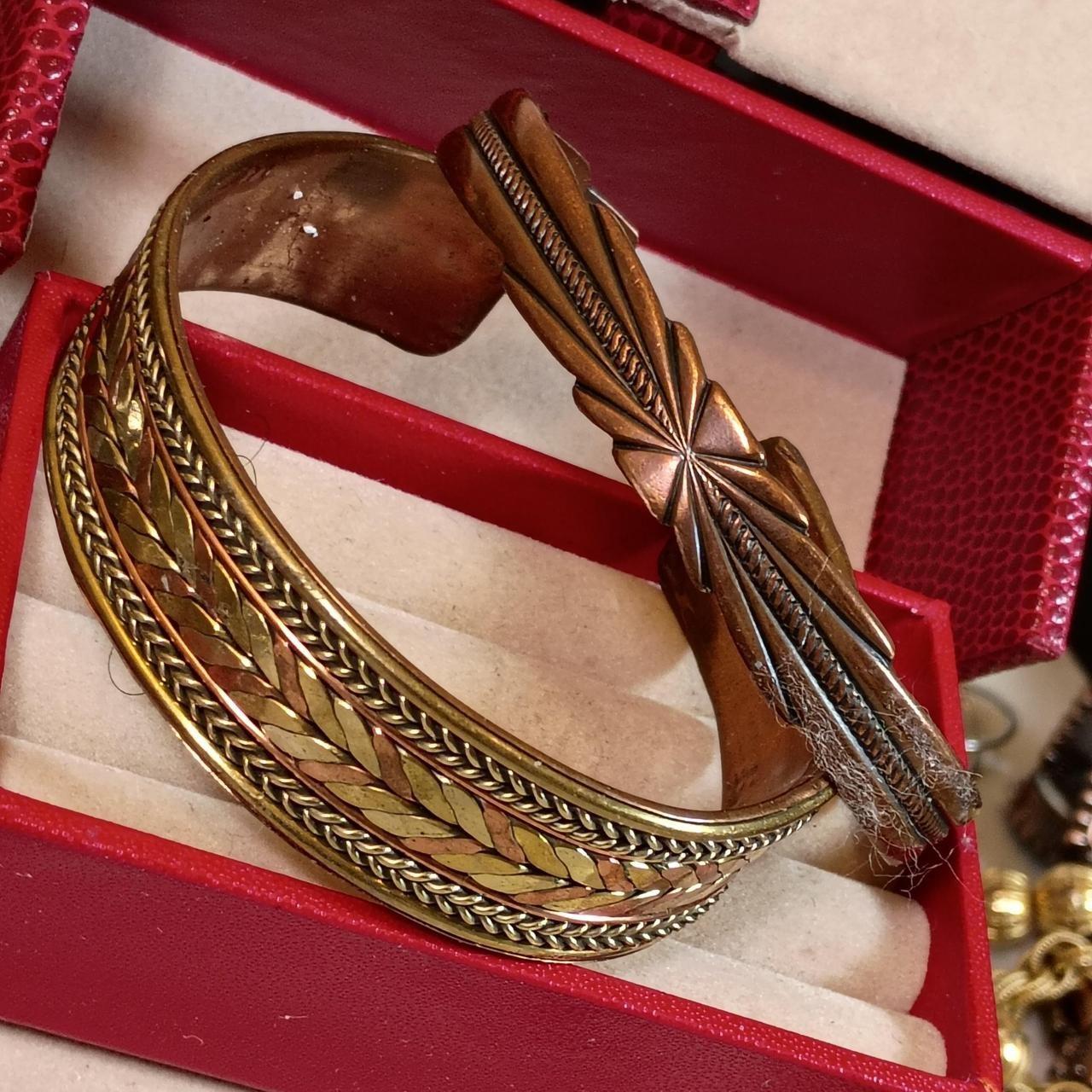 Women's Jewelry - Gold – Solid copper bangle brac… - image 1