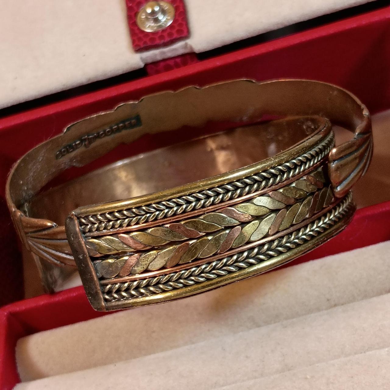 Women's Jewelry - Gold – Solid copper bangle brac… - image 2